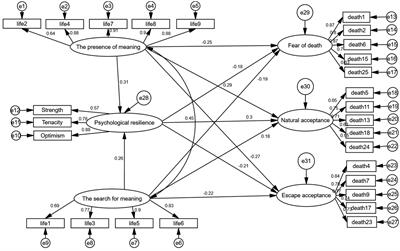 The mediating role of resilience in the relationship between meaning in life and attitude toward death among ICU nurses: a cross-sectional study